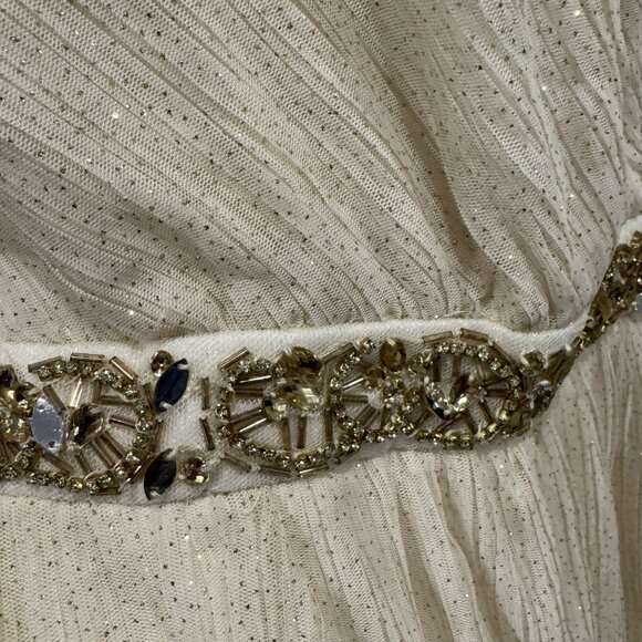 NWT 24W Gorgeous Sparkly Champagne Dress Formal Cocktail Dress NYE Beaded - Picture 3 of 9